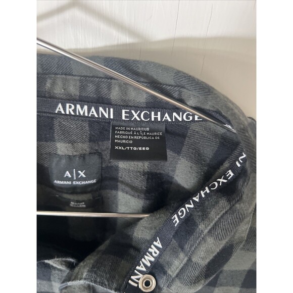 Armani Exchange Men's Plaid Flannel Long Sleeve Button Down Shirt Sz XXL/TTG - Picture 5 of 11